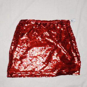 Red Sequin Skirt